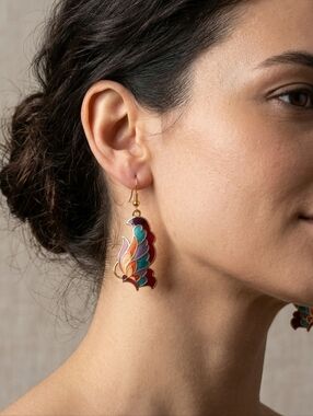 Colorful Enamel Wing Butterfly Earrings